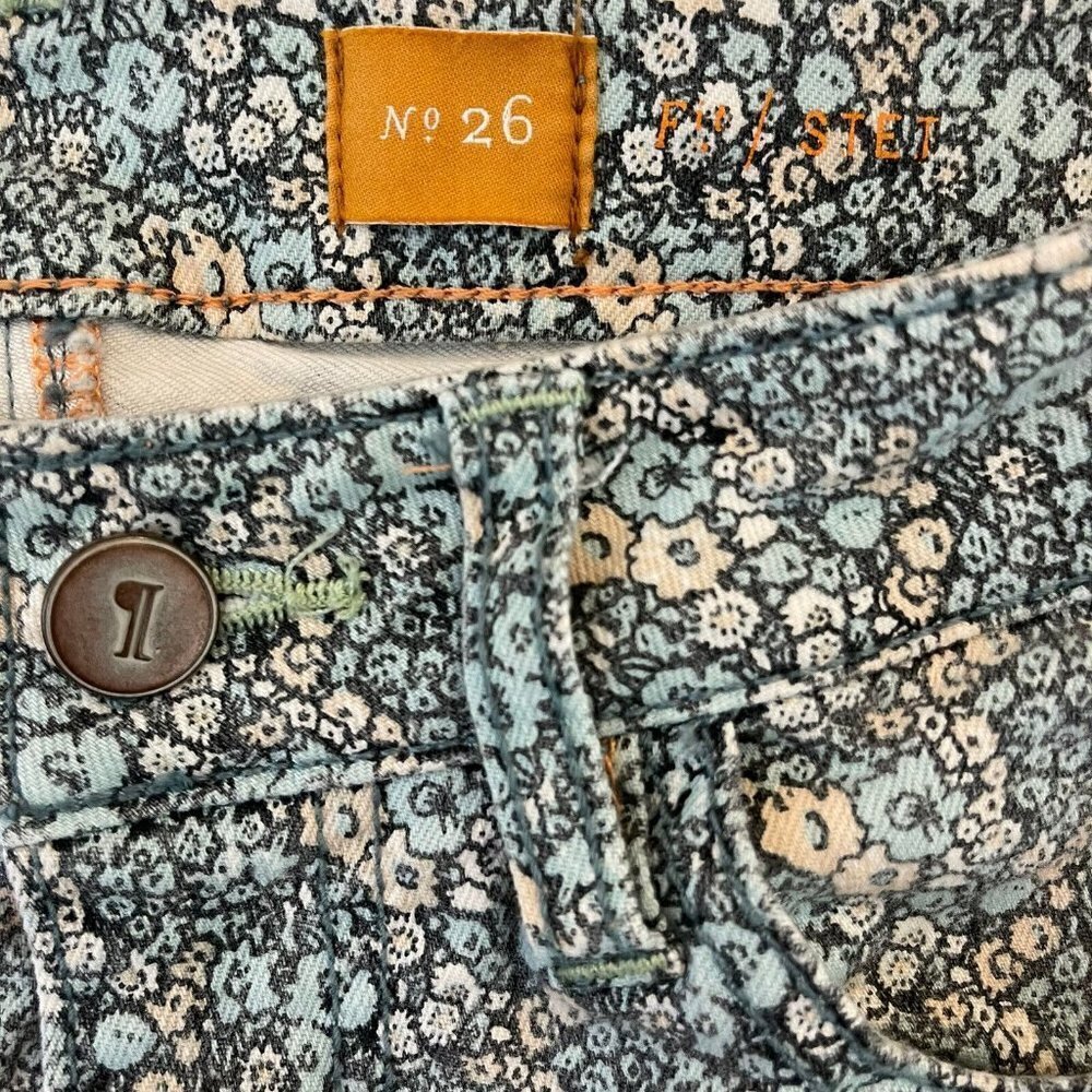 Anthropologie Pilcro Floral Skinny Crop Jeans Womens Size 26